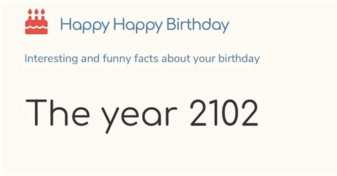 The year 2102: Calendar, history and birthdays
