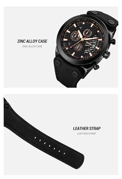 SKMEI 9282 Quartz Analog Watch Waterproof Men's Wristwatch with ...