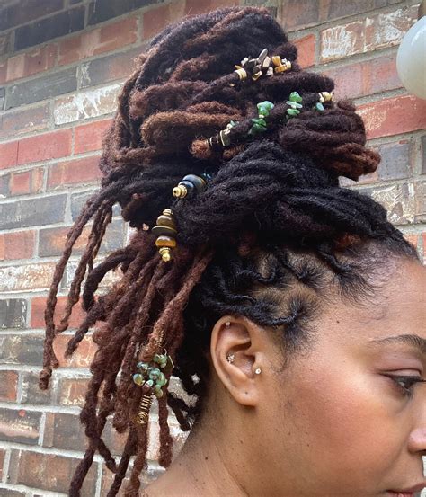 SPRUCE GREEN NEPHRITE CANADIAN JADE Chip Loc Jewel | Locs hairstyles