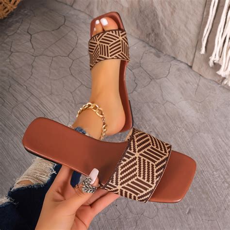 Womens Colorblock Stylish Flats Slip Lightweight Summer - Temu United