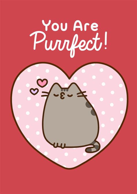 Pusheen the Cat You Are Purrfect Birthday / Valentine's / All Occasion Blank Card - Etsy