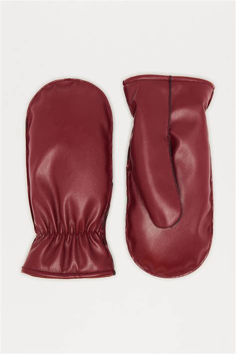 Mitten Kitten Faux Leather Mittens - Burgundy | Fashion Nova