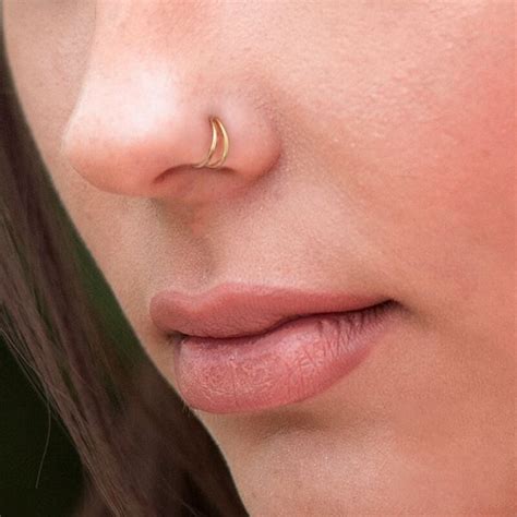 how to put in double hoop nose ring