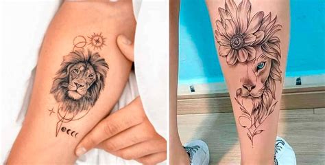 Tatuagens De Leão Simples - 50 tatuagens femininas, pequenas e delicadas de leão