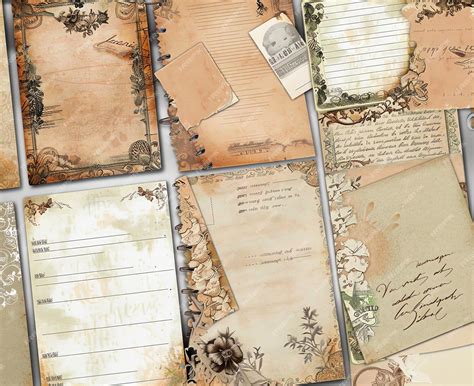 Junk journal paper Heritage Vintage style printable junk journal double
