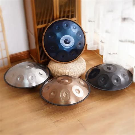 9/10 Tone Handpan Drum 22 Inches D Minor Blue Steel Tongue Drum Yoga ...
