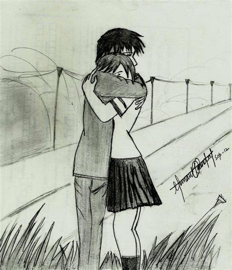 Cute Couple Hugging Drawing at PaintingValley.com | Explore collection ...