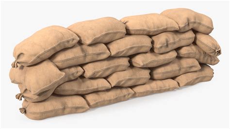 Sandbag Wall 3D Model $39 - .obj .lxo .ma .max .fbx .c4d .blend .3ds ...