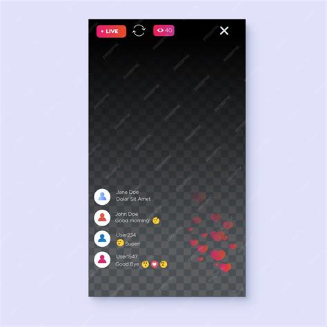 라이브 스트림 인스 타 그램 인터페이스 | 무료 벡터