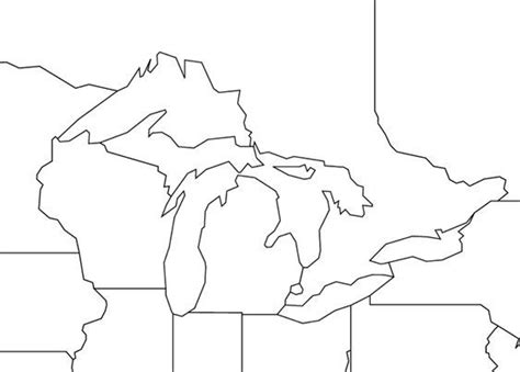 great lakes outline map--use this map for Paddle to the Sea mapping ...