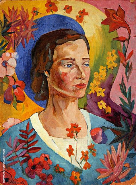 Portrait of an Unknown Woman in a Blue Dress 1916 | Oil Painting ...