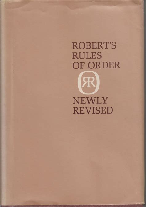 Robert's Rule Of Order Newly Revised 7