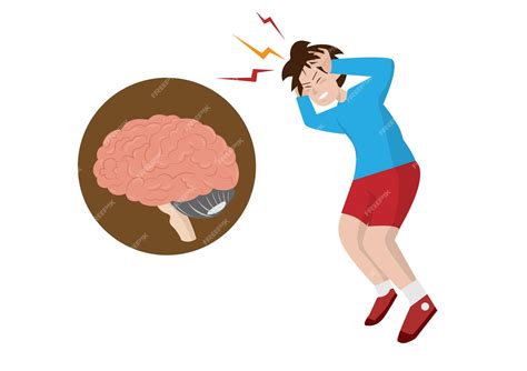 Premium Vector | IIllustration of a young man with a migraine headache ...