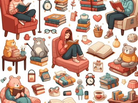 reading books clipart bundle graphic designs graphics