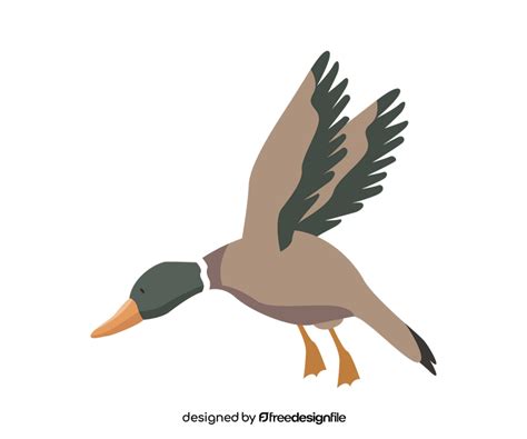 cartoon mallard flying clipart