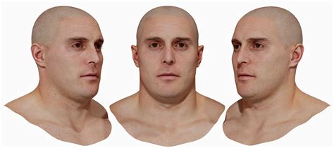 Male 3D model / Retopologised Head Scan 47