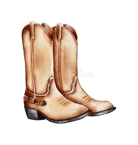 Western Style Cowboy Boots Featuring Intricate Stitching and a Classic ...