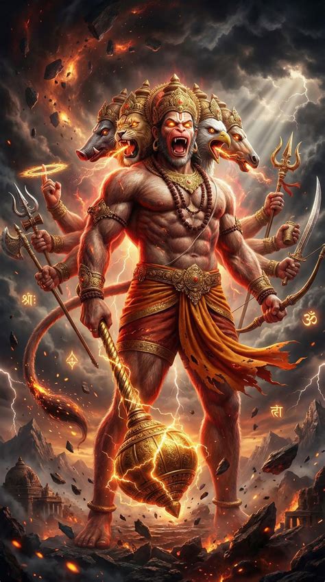 Panchmukhi Hanuman Wallpaper Download • Hanuman Chalisa