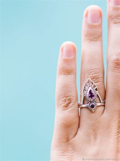 Кольцо на весь палец: Серебряное кольцо Orion Amethyst с аметистом ...
