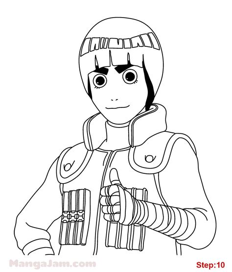 How to Draw Rock Lee from Naruto - MANGAJAM.com | Coloring pages, Rock ...