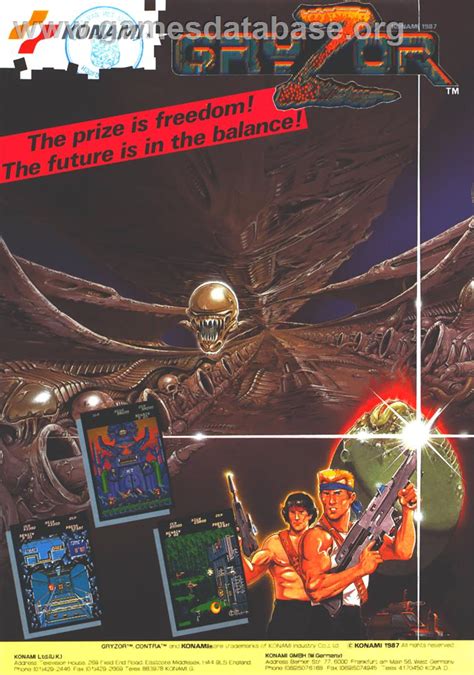gryzor arcade artwork advert