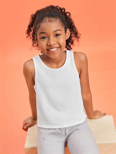 SHEIN Kids EVRYDAY Girls Solid Tank Top | SHEIN USA