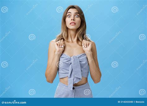 Portrait of Stunned Speechless and Concerned Young Glamorous Female ...