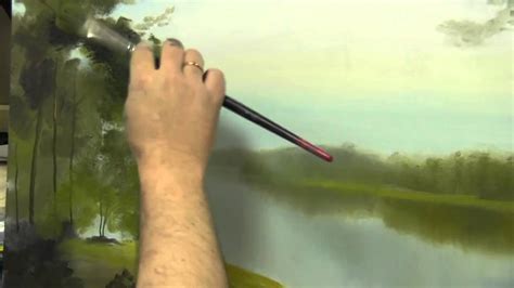 Научиться рисовать воду, реку, лесной пейзаж, масло - YouTube