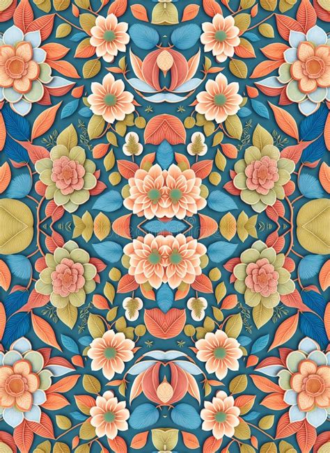 Seamless Repeating Pattern Mirror of Roses and Leaves on Garden ...