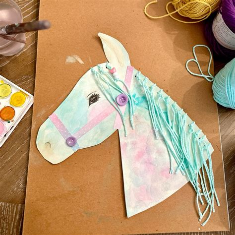 Watercolor horse craft in 2025 | Animal crafts for kids, Sunday school ...