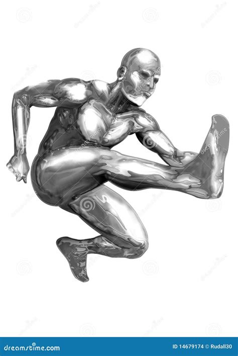 Chromeman_Jumping stock illustration. Illustration of concentration ...