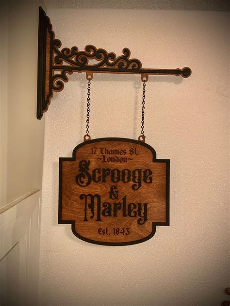 Scrooge & Marley Two-sided Hanging Wall Sign With Bracket - Etsy