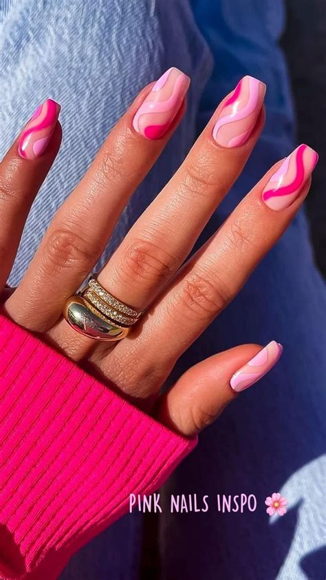 PINK NAILS INSPO 🌸 | Pink acrylic nails, Cute easy nail designs, Hot pink nails