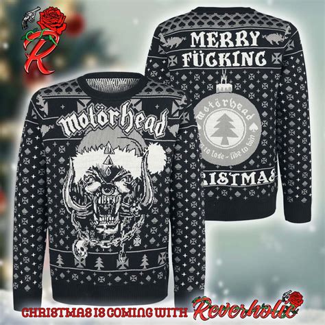 motorhead band logo snaggletooth  santa hat merry fucking christmas