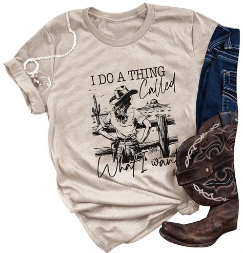 Cowgirls Short Sleeve for Women Western Vacation Outfit T Shirts