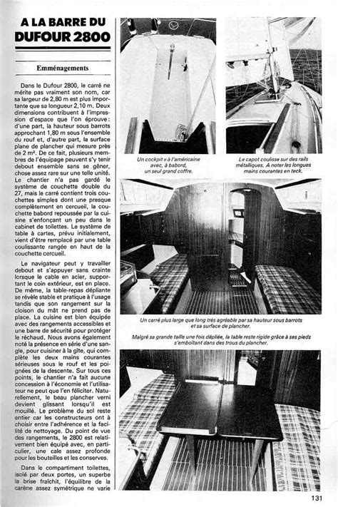 Le site de "PAREO" un DUFOUR 2800 de 1981