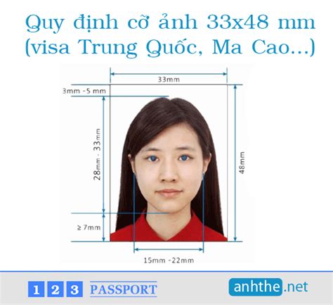 Cỡ ảnh visa Trung Quốc 33x48mm | Quy định kích thước ảnh visa Trung ...