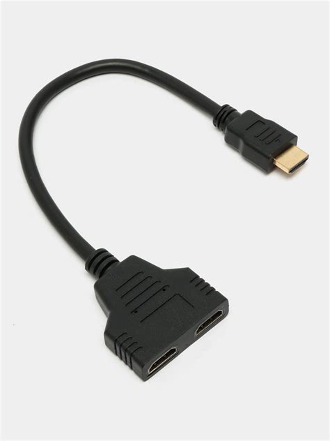 Кабель разветвитель HDMI сплиттер на 2 порта, 1 вход 2 выхода, 30 см ...
