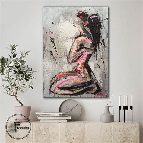 Abstract Nude Girl Female Art Nude Original Drawing Pink Art - Etsy