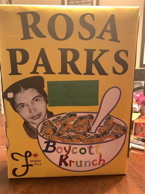 Rosa Parks Black History Cereal Box project for Kindergarten | Cereal ...