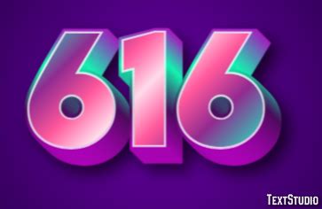 616 Text Effect and Logo Design Number