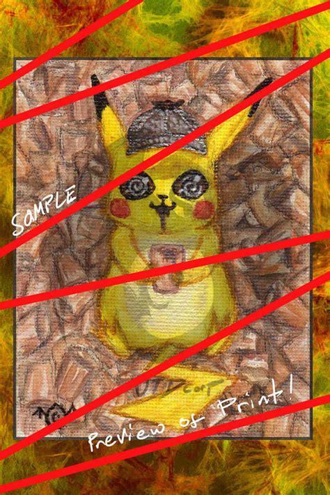 Detective Pikachu coffee additcted print preview by SOTDcorp on DeviantArt