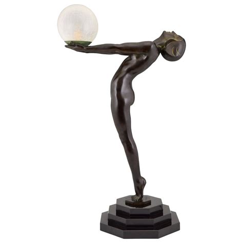 Bacchanale, Art Deco Sculpture of a Nude Scarf Dancer Janle, Max Le