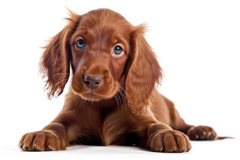 Premium AI Image | Irish Setter Dog Puppy On White Background Generative AI