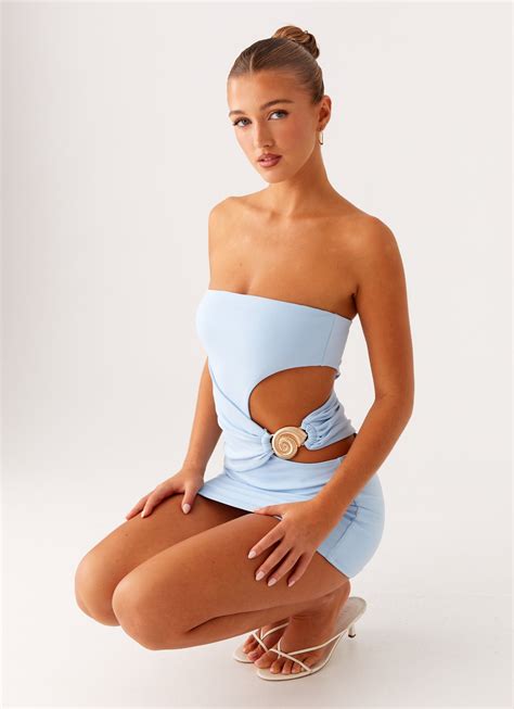 So Iconic Mini Dress - Blue – Peppermayo