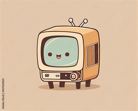 cute cartoon tv  face  smile stock illustration adobe stock