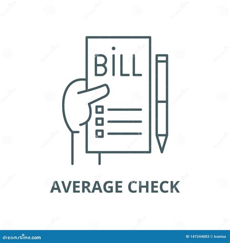 Average Check Vector Line Icon, Linear Concept, Outline Sign, Symbol Stock Vector - Illustration ...