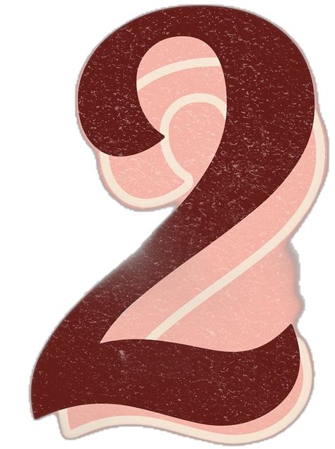 number  retro symbol  maroon  pink  cutout  design number