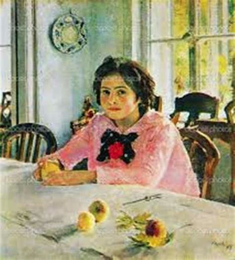 Niña con melocotones Retrato de Vera Mamontova 1887 Valentin Serov Esta ...