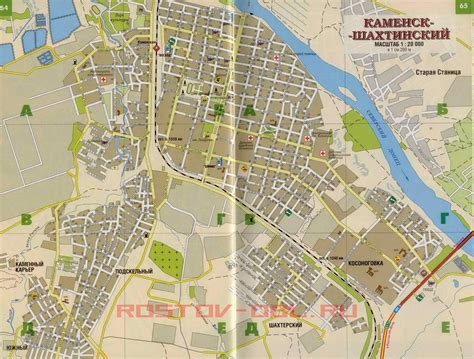 Автомобильная карта города Каменск-Шахтинский. Подробная карта улиц ...